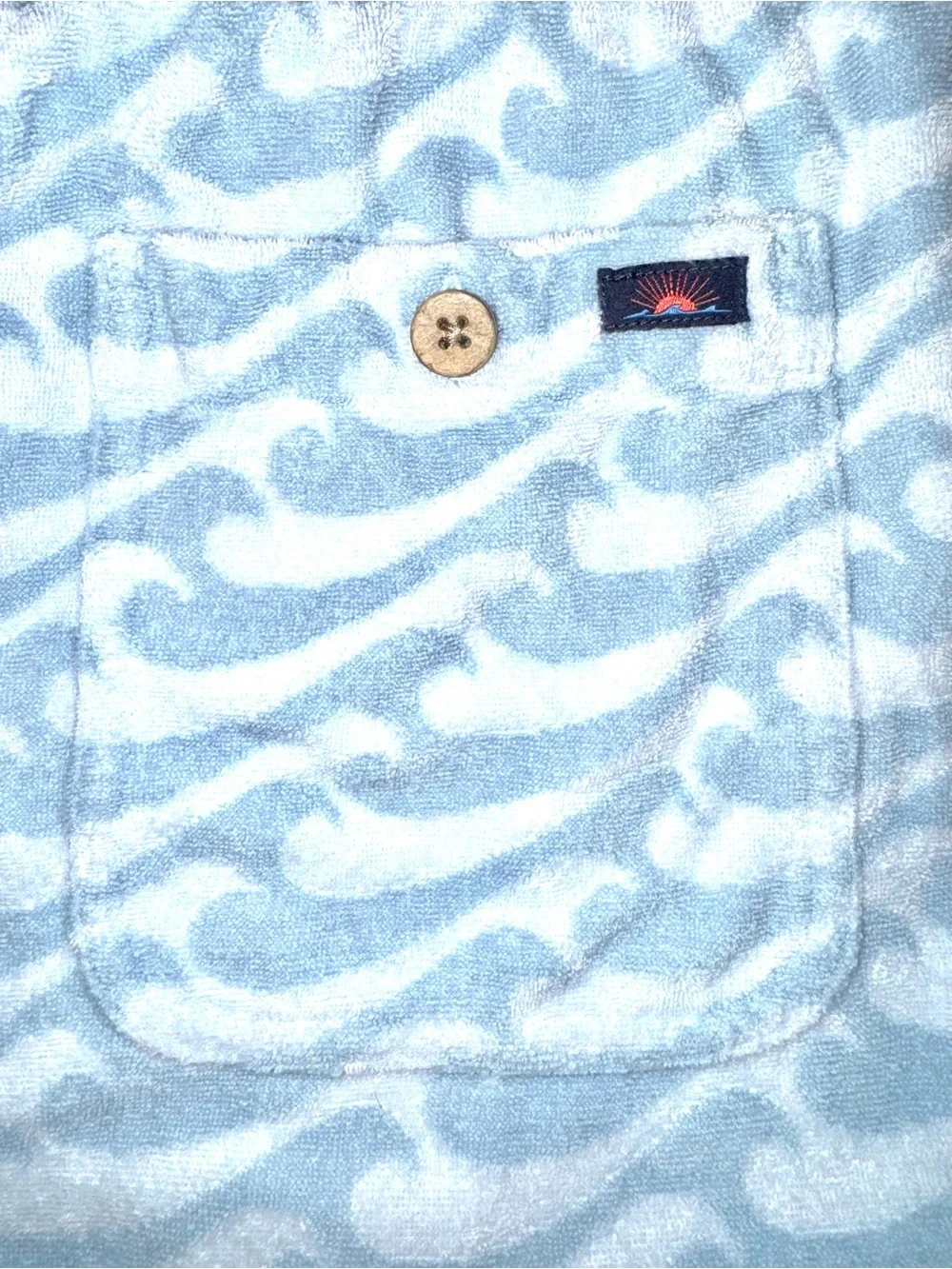 Faherty Cabana Towel Terry Shorts Endless Peaks Light Blue Wave XXL